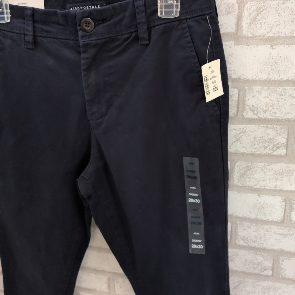 NWT Aeropostale Aero Skinny Stretch Chinos Jeans 28x30 (30x30 actual) Blue - Picture 3 of 7